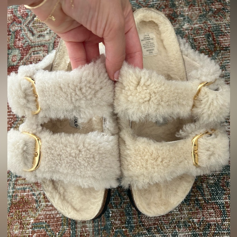 Brand new Shearling Birkenstocks, size 38